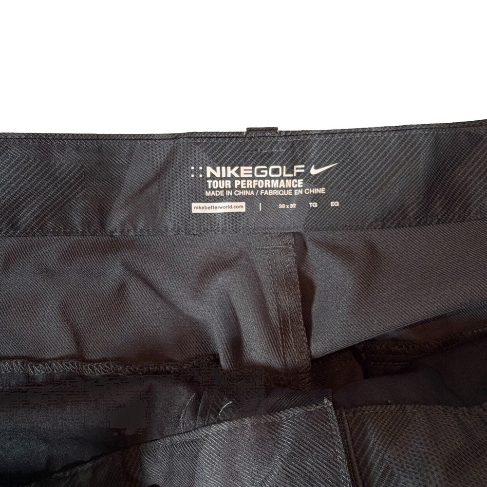Nike Golf Pants Mens 38x32 Gray Camo Stretch Khakis Sport Flat Front Performance - Picture 3 of 5